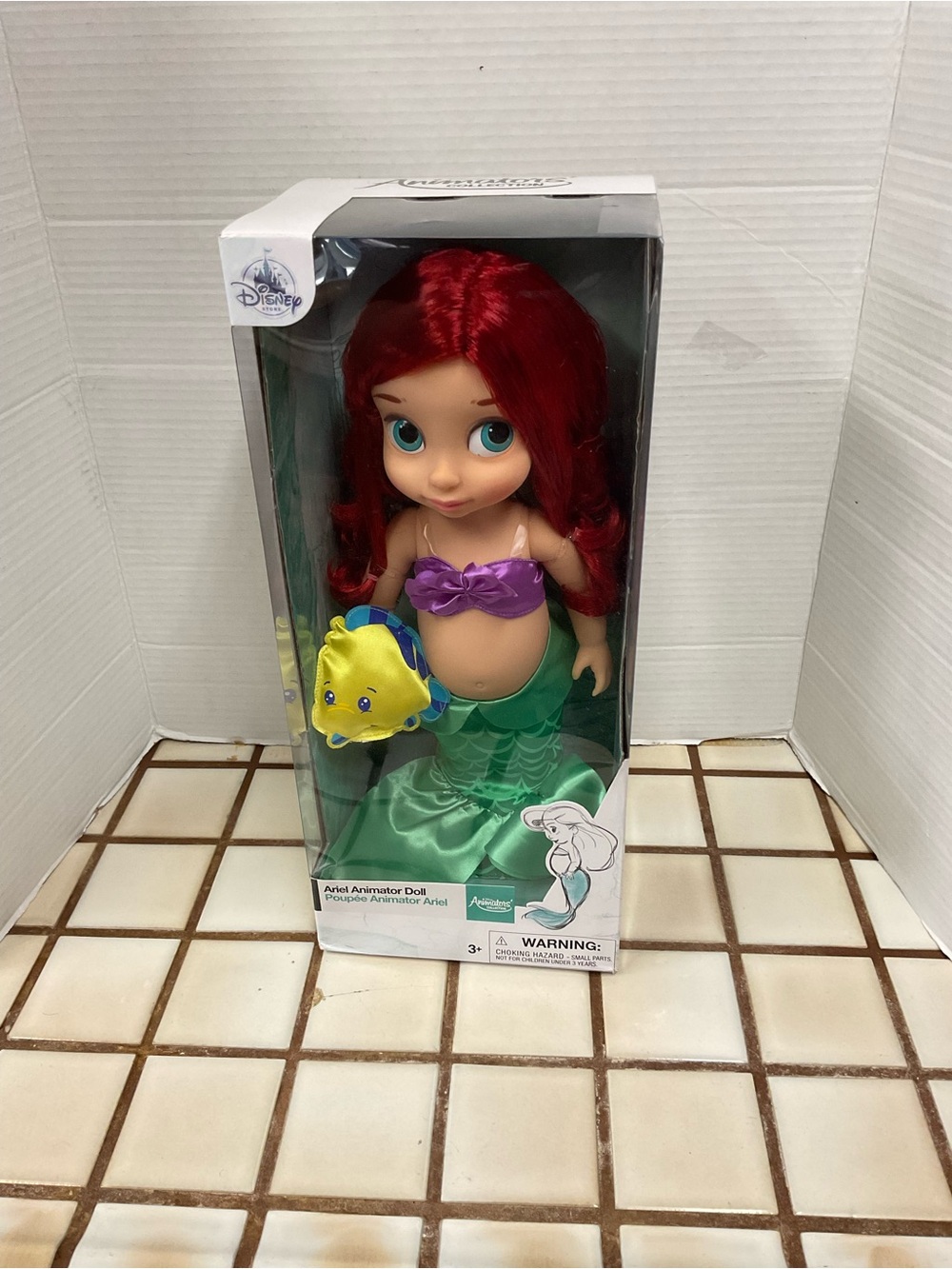 Disney Ariel Animator Doll with Purple Top and Yellow Flounder